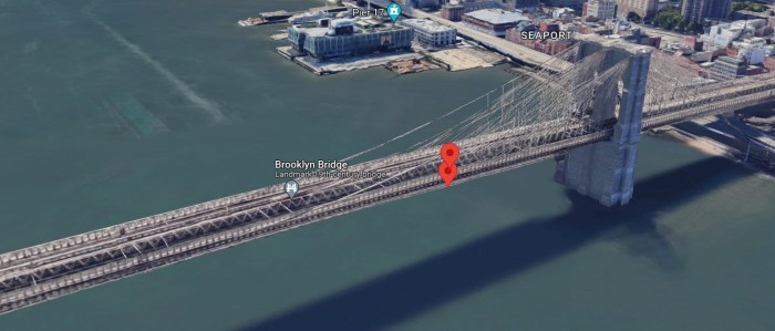 optimus driving brooklyn bridge street view